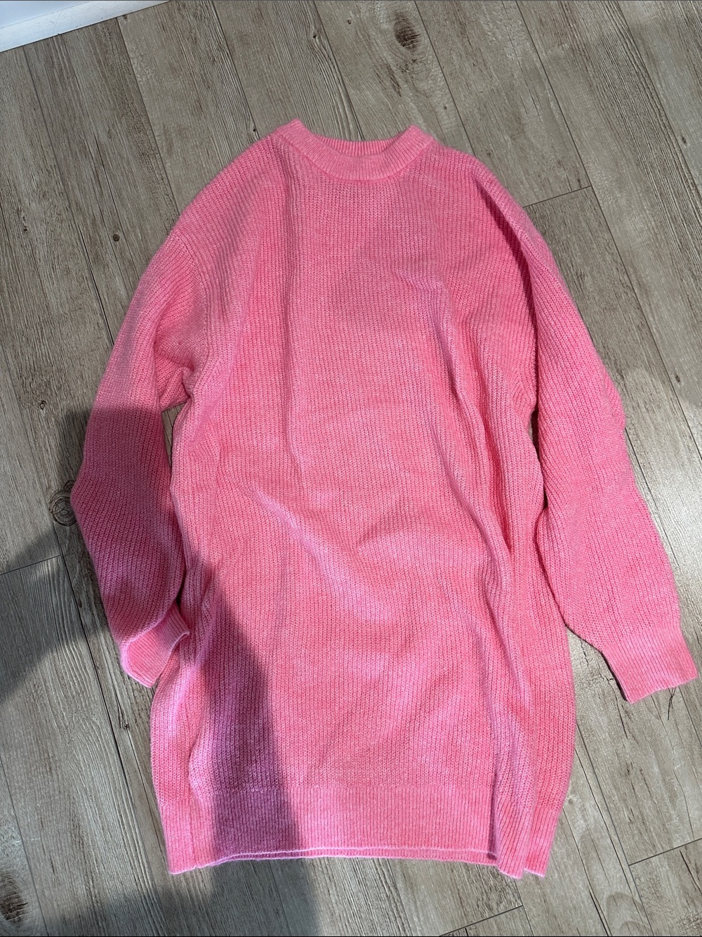 H&M Pink Ribbed Crewneck Sweater